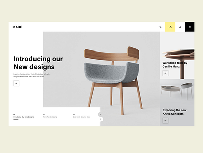 KARE Furniture Design Concept adobexd architecture branding design furniture grey homepage main ui uiux ux vector