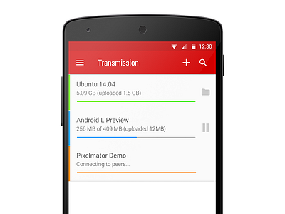 Transmission for Android L android android l redesign transmission