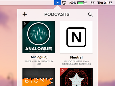 Podcast Menu Bar App app bar mac menu os podcasts yosemite