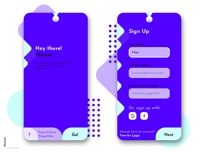 App Sign Up Page - DailyUI 001 android app app ui clean colorful dailyui dailyui 001 dailyui challenge design ios mobile onboarding onboarding ui shapes signup signup screen ui ui design uidesign