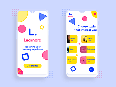 Learnora - Learning App Concept app branding clean design illustration invisionstudio logo minimal shapes ui ux