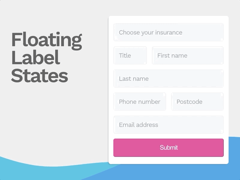 Floating label states animation branding design floating label forms typography ui ux web