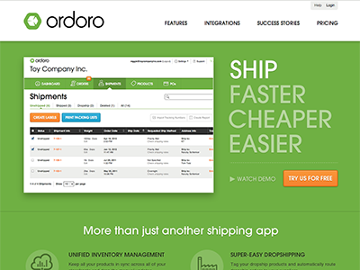 Ordoro Homepage for Batch Shipping Release batch shipping home ordoro responsive