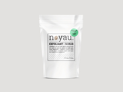 noyau. coffee scrub cosmetics label logo packaging