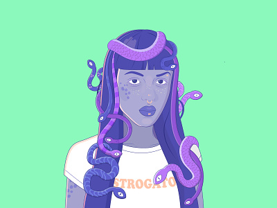 Medusa digital illustration girl character girl illustration illustration illustration art medusa snake snakes vector illustration vectorart