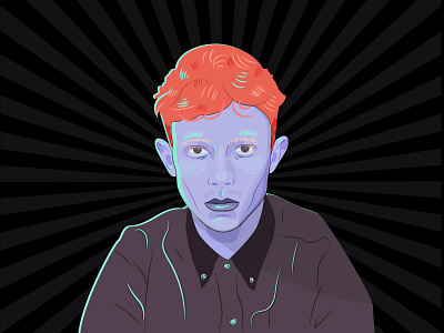 King Krule digital illustration digital portrait illustration art illustration design king krule music art musician portrait portrait illustration redhead vector art vector portrait