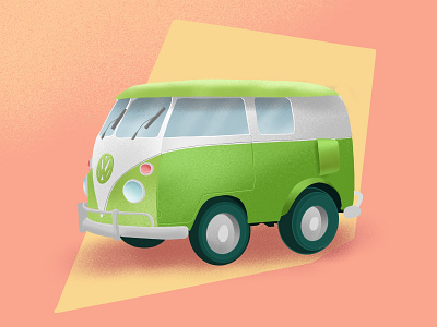 Vintage VW Bus app art direction branding design digital art flat icon icon design illustration print procreate vector web website