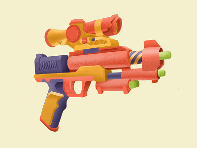 Nerf Gun art direction design digital art flat icon icon design illustration logo design print procreate