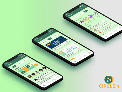 CIRCLEin Dashboard Isometrics course elearning courses isometric design mobileapps uidesign