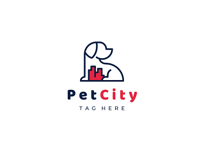 PetCity branding linelogo logo logodesign minimal minimalist logo pet petshop puppy puppy logo