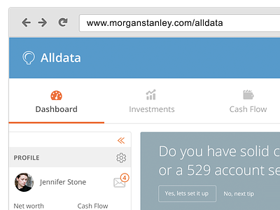 Financial Dashboard accounts dashboard finance money profile ui ux