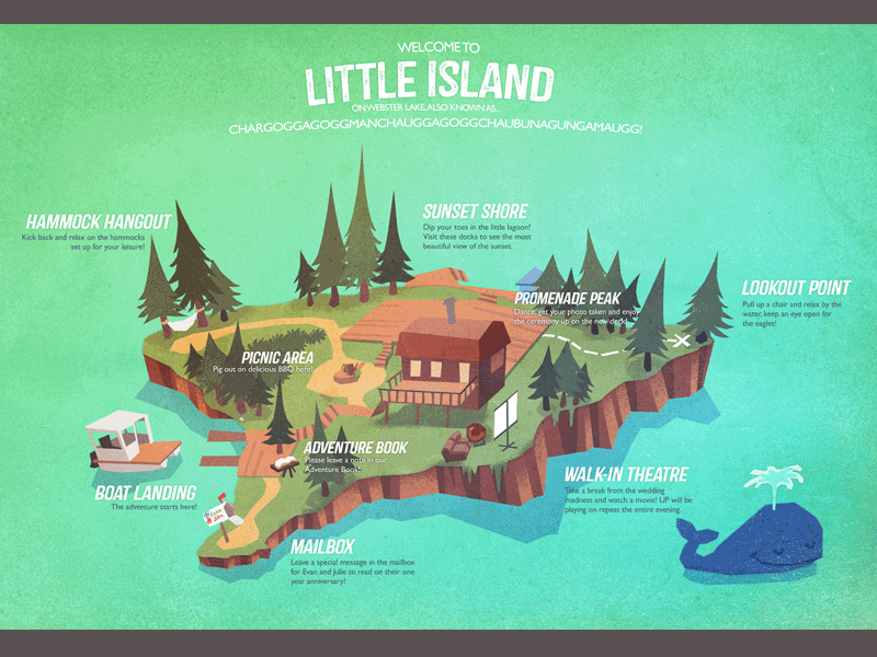 Little Island illustration island map vector