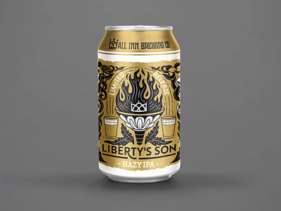 Libertys Son - Can design for All Inn Brewing Co australia beer beer label can art gwil hazy illustration ipad new zealand packaging