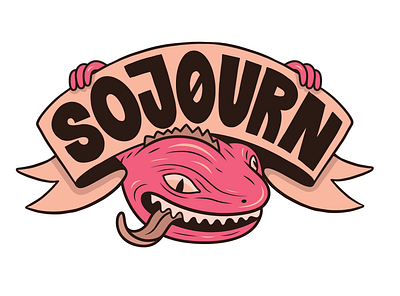 Sojourn Logo band character illustration logo logodesign mangawhai music new zealand sketchbook sojourn tuatara