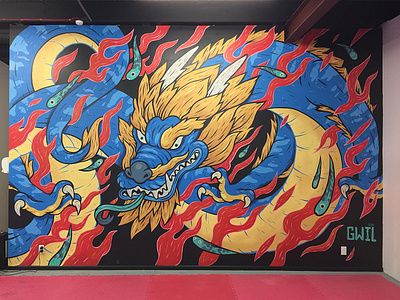 M.A.I Dojo Dragon Mural dragon mural new zealand painting wellington