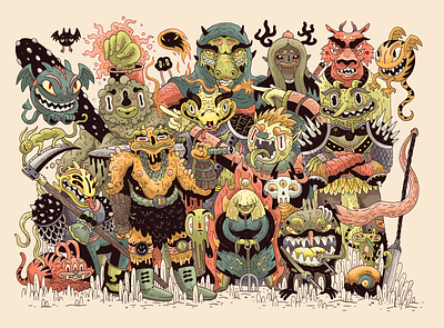 Swamp Gang character drawing fantasy illustration new zealand sketchbook swamp wellington