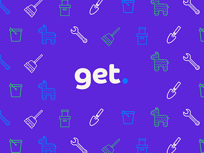 Get. Logo bold icons pattern typeface