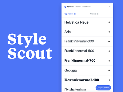 Style Scout – Identify fonts & colors chrome extension font fonts identifont plugin type typeface typefaces typography