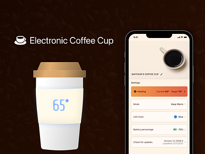 Electronic Coffee Cup App coffee ios shift nudge ui