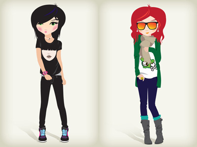 Cool Girls characters fashion girls illustration trendy