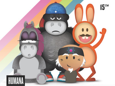 Humana Vitality Kids cartoons characters donkey gorilla illustration rabbit sansei