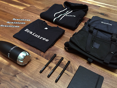 Braintree Swag Pack backpack braintree brand hoodie logo pens poppin stickers swag thermo topo tshirt