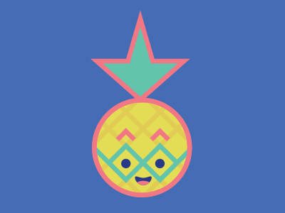 Party like a pineapple fruit illustration kawaii pineapple