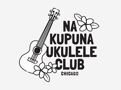 Na Kupuna Ukulele Club Logo chicago custom font hawaii hawaiian na kupuna plumeria ukulele