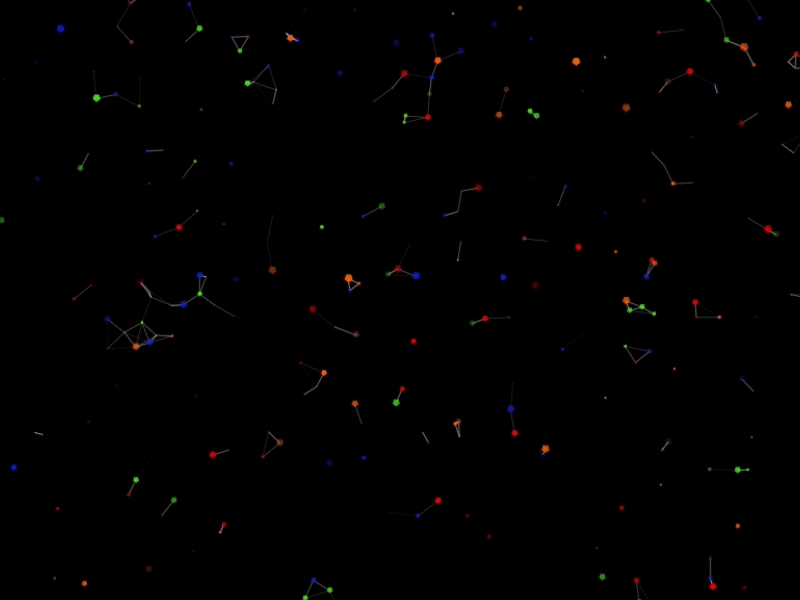 Interactive Particles connections growth interactivity motion particles space texture