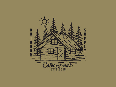 CABIN FEVER adventuredesign apparel apparel design clothing design clothingbrand design illustration logo merch merch design outdoorapparel supplyanddesign vintage art vintage design