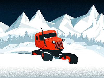 Tucker Sno Cat digital art illustration vector