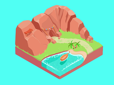 island tile cute design illustration procreate app