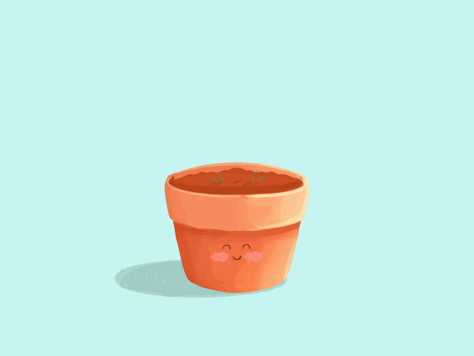 Happy plant boi animation cartoon character cute houseplant illustration plant procreate app