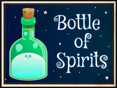 bottle of spirits affinity design cute illustration spooky vector
