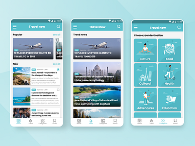 Travel News android app android app design app illustration product ui uidesign uiux ux design uxdesign