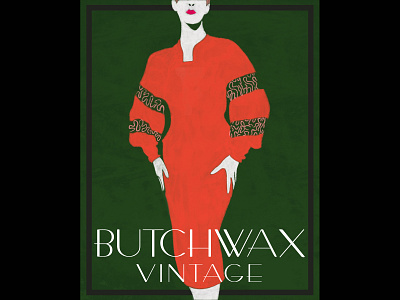 Butchwax design fashion illustration plakatstil procreate vintage