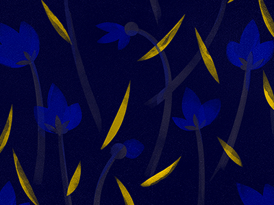 Prairie Flowers in blue pattern prairie flowers surface design