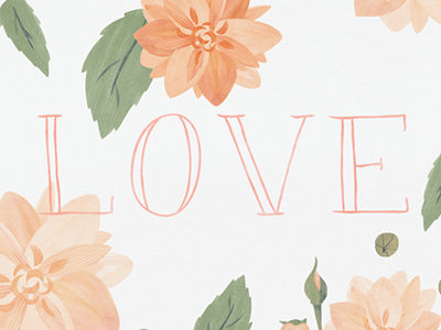 Love botanical illustration surface design