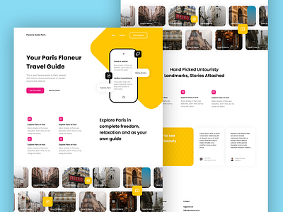 Paris Travel Guide Landing Page app flaneur guide landing page paris phone travel web