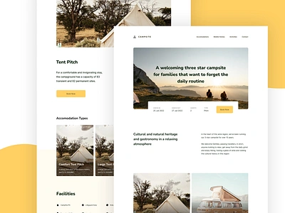 Campsite Design adventure camp camping campsite hiking landing page web design