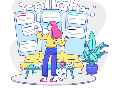 Landing page - Collabr character design illustration