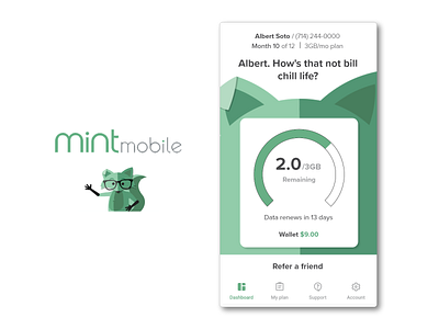 Mint Mobile Dashboard Redesign