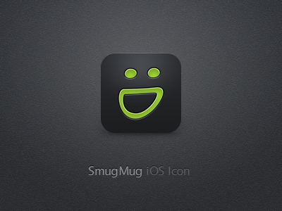 SmugMug iOS Icon app app icon black green grey icon ios ios icon logo retina retina icon smugmug texture