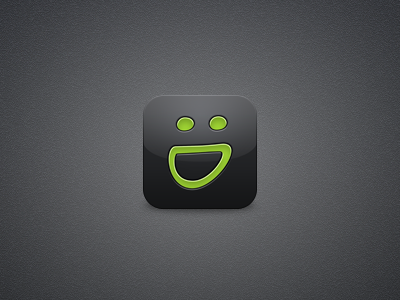 SmugMug iOS Icon - reflection test app app icon black green grey icon ios ios icon logo retina retina icon smugmug texture