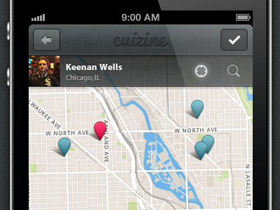 Map View animate awesome buttons favorite food geo icons ios iphone locate map pin profile scope search smooth toggle ui ux