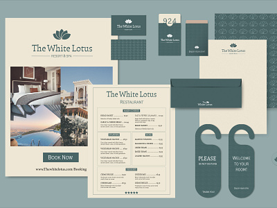 The White Lotus Resort & Spa branding design graphic design illustration illustrator logo