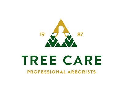 Tree Care logo negative space symbol