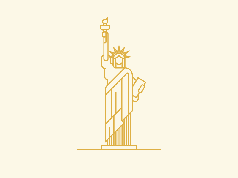 Statue of Liberty landmark liberty usa ny united states illustration statue geometric monoline statue of liberty nyc new york