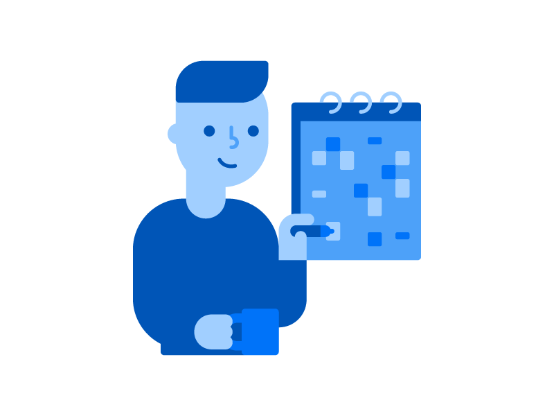 Agency Worker vector work planning man flat character illustration