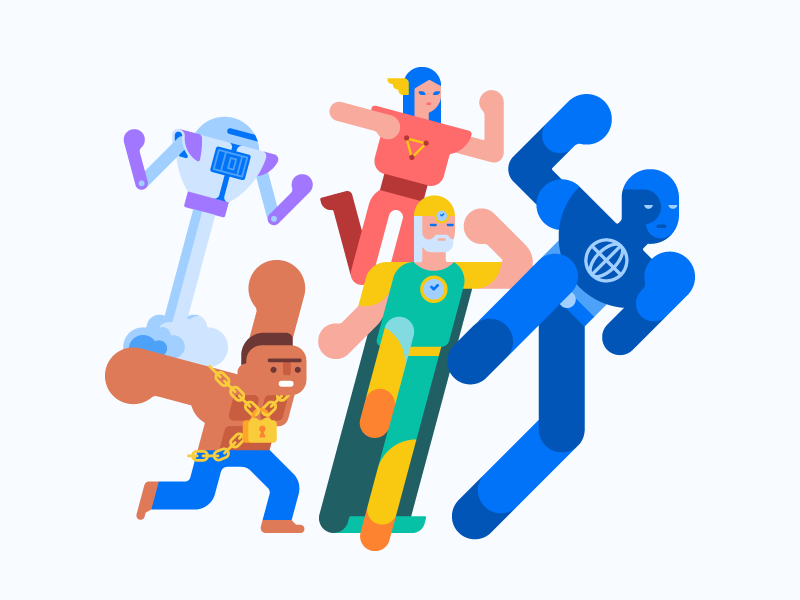 Superheroes 🧝♀️ geometric character design flat hero vector character superhero illustration